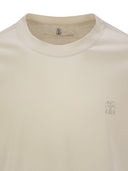 Brunello Cucinelli Crew Neck Cotton Jersey T Shirt With Printed Logo