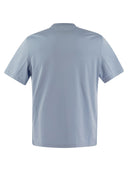 Brunello Cucinelli Crew Neck Cotton Jersey T Shirt With Printed Logo