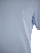 Brunello Cucinelli Crew Neck Cotton Jersey T Shirt With Printed Logo
