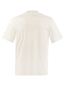 Brunello Cucinelli Crew Neck Cotton Jersey T Shirt With Printed Logo
