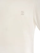 Brunello Cucinelli Crew Neck Cotton Jersey T Shirt With Printed Logo