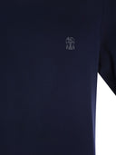 Brunello Cucinelli Crew Neck Cotton Jersey T Shirt With Printed Logo