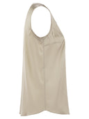Brunello Cucinelli Stretch Silk Satin Top