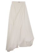 Brunello Cucinelli Bubble orlo gonna in techno cotone poplin