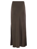 Brunello Cucinelli Fluid Bias Cut Satin Cady Skirt