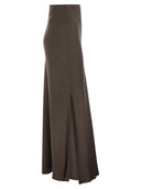Brunello Cucinelli Fluid Bias Cut Satin Cady Skirt