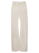 Pantaloni sciolti contemporanei di Brunello Cucinelli in denim tinto