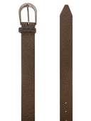 Brunello Cucinelli Glossy Hammered Calfskin Belt With Jewel