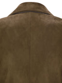 Brunello Cucinelli Suede Jacket With Jewellery