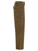 Pantaloni di crop brunello cucinelli in pelle scamosciata