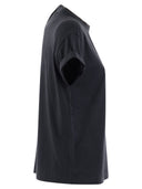 Brunello Cucinelli Stretch Cotton Jersey T Shirt With Precious Faux Layering