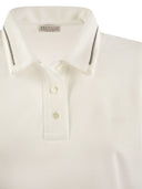 Brunello Cucinelli Cotton Piqué Polo Shirt With Shiny Collar Trim