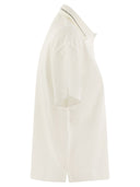 Brunello Cucinelli Cotton Piqué Polo Shirt With Shiny Collar Trim