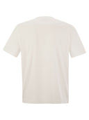 Brunello Cucinelli Cotton Jersey T Shirt With Shiny Pocket Detail