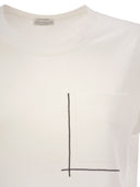 Brunello Cucinelli Cotton Jersey T Shirt With Shiny Pocket Detail