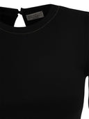 Brunello Cucinelli Ribbed Stretch Cotton Jersey T Shirt With Jewellery