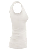 Brunello Cucinelli Ribbed Cotton Jersey Top With Shiny Neckline