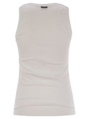 Brunello Cucinelli Stretch Cotton Ribbed Jersey Top With Monile