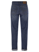 Brunello Cucinelli Five Pocket Traditional Fit Trousers In Lightweight Denim