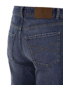 Brunello Cucinelli Five Pocket Traditional Fit Trousers In Lightweight Denim