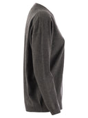 Brunello Cucinelli Cashmere Sweater With Shiny Neckline