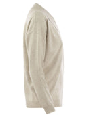 Brunello Cucinelli Cashmere Sweater With Shiny Neckline