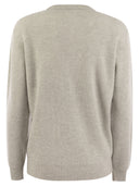 Brunello Cucinelli English Rib Cashmere Sweater With Monile