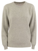 Brunello Cucinelli English Rib Cashmere Sweater With Monile