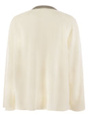 Brunello Cucinelli Ribbed Cashmere Sweater With Necklace