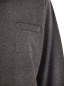Brunello Cucinelli Cashmere Sweater With Breast Pocket And Necklace