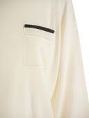 Brunello Cucinelli Cashmere Sweater With Breast Pocket And Necklace