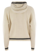 Brunello Cucinelli English Rib Cashmere Cardigan With Logo