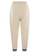 Brunello Cucinelli English Rib Cashmere Knit Trousers