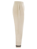 Brunello Cucinelli English Rib Cashmere Knit Trousers