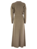 Brunello Cucinelli Diagonal Cashmere Rib Knit Dress
