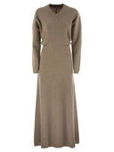 Brunello Cucinelli Diagonal Cashmere Rib Knit Dress
