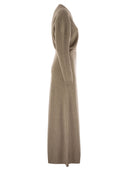 Brunello Cucinelli Diagonal Cashmere Rib Knit Dress