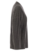 Brunello Cucinelli Cashmere Sweater With V Neck And Necklace