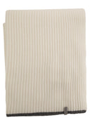 Brunello Cucinelli Ribbed Cashmere Knit Scarf With Necklace