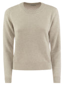 Brunello Cucinelli Cashmere -sweater med skinnende manchetdetaljer