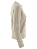 Brunello Cucinelli Cashmere -sweater med skinnende manchetdetaljer