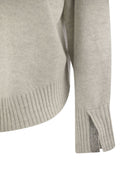 Brunello Cucinelli Cashmere Chimney Neck Sweater With Shiny Cuff Details