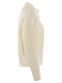 Brunello Cucinelli Plaited Cashmere Polo Style Sweater
