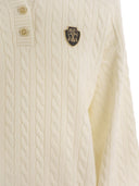 Brunello Cucinelli Plaited Cashmere Polo Style Sweater