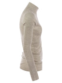 Brunello Cucinelli Lightweight Ribbed Virgin Wool And Cashmere Sweater With Precious Half Zip