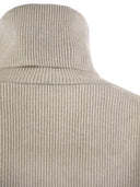 Brunello Cucinelli Turtleneck Sweater In Virgin Wool, Cashmere And Silk Rib