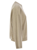 Brunello Cucinelli Virgin Wool, Cashmere And Silk Sweater With Shiny Pocket Detail