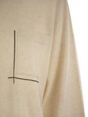 Brunello Cucinelli Virgin Wool, Cashmere And Silk Sweater With Shiny Pocket Detail