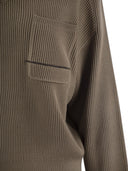 Brunello Cucinelli Cotton Rib Sweater With Jewel