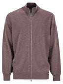 Brunello Cucinelli High Necked Cashmere Cardigan With Zip